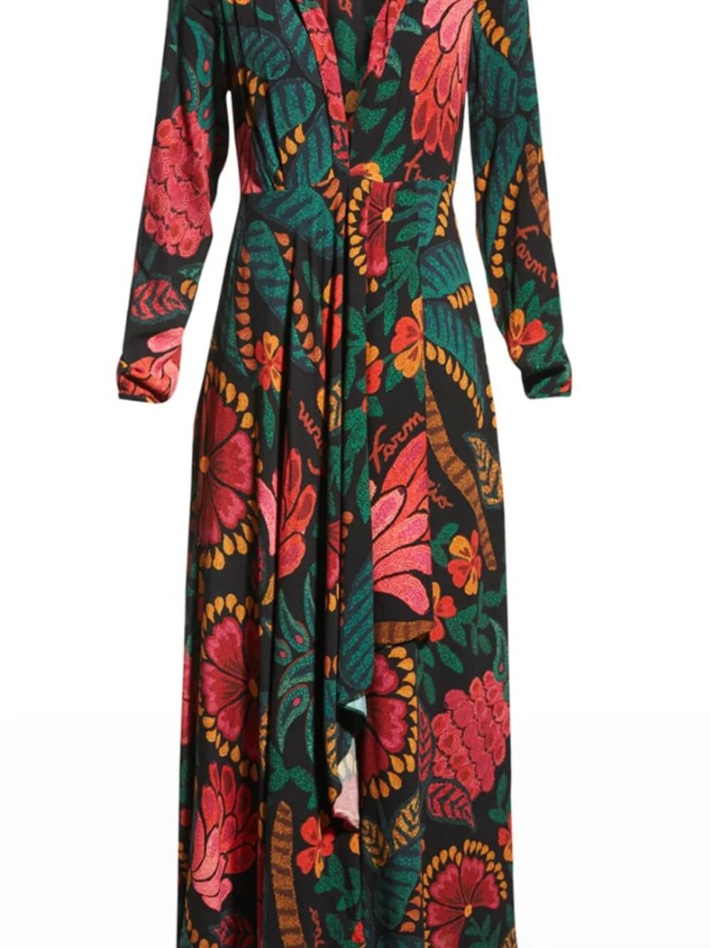 Farm Rio - Plunging Long-Sleeve Floral Maxi Dress - Picture 4 of 9